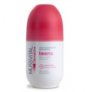 MUSSVITAL DERMACTIVE DEO TEENS CHICAS NATURE 1 ROLL ON 75 ml