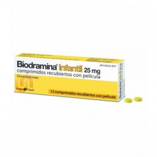 BIODRAMINA INFANTIL 25 mg 12 COMPRIMIDOS RECUBIERTOS