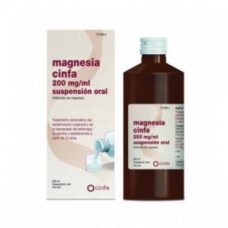 MAGNESIA CINFA 200 mg/ml SUSPENSION ORAL 1 FRASCO 260 ml