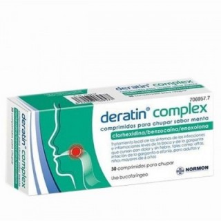 DERATIN COMPLEX 30 COMPRIMIDOS PARA CHUPAR (SABOR MENTA)